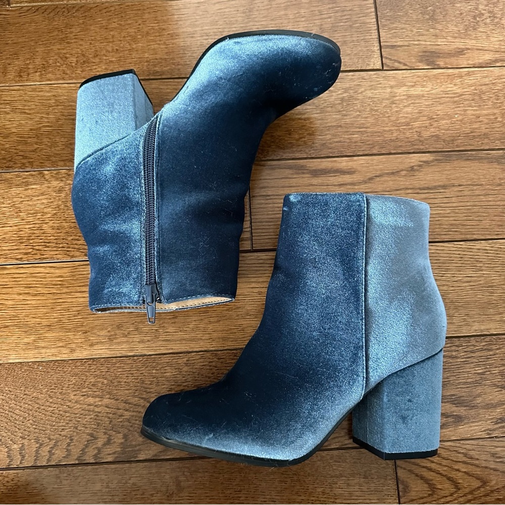 Velvet heeled booties